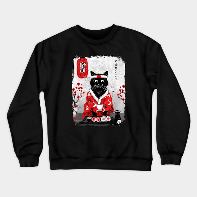 Sushi cat Crewneck Sweatshirt by RubyArt